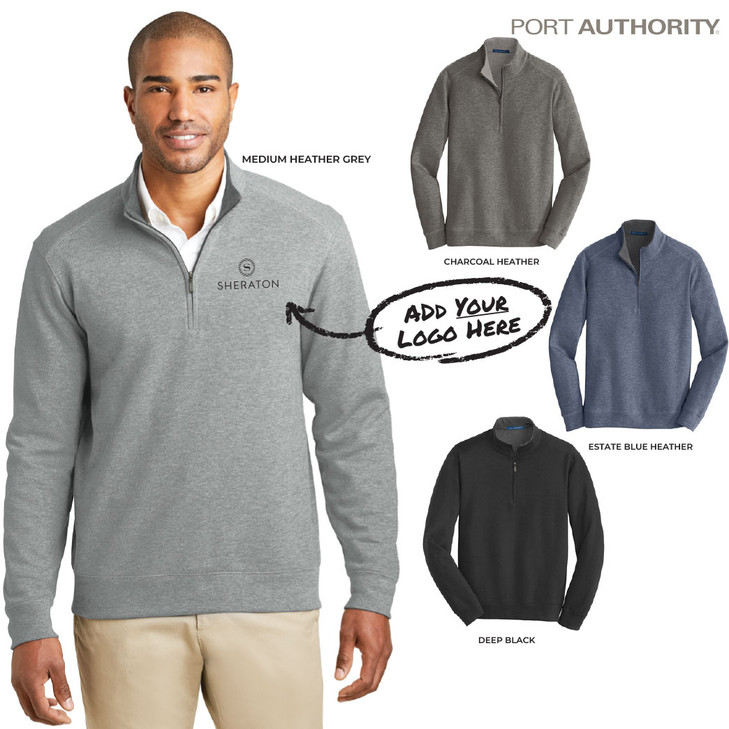 Mens Port Authority® Double-Knit Interlock 1/4-Zip (OD)