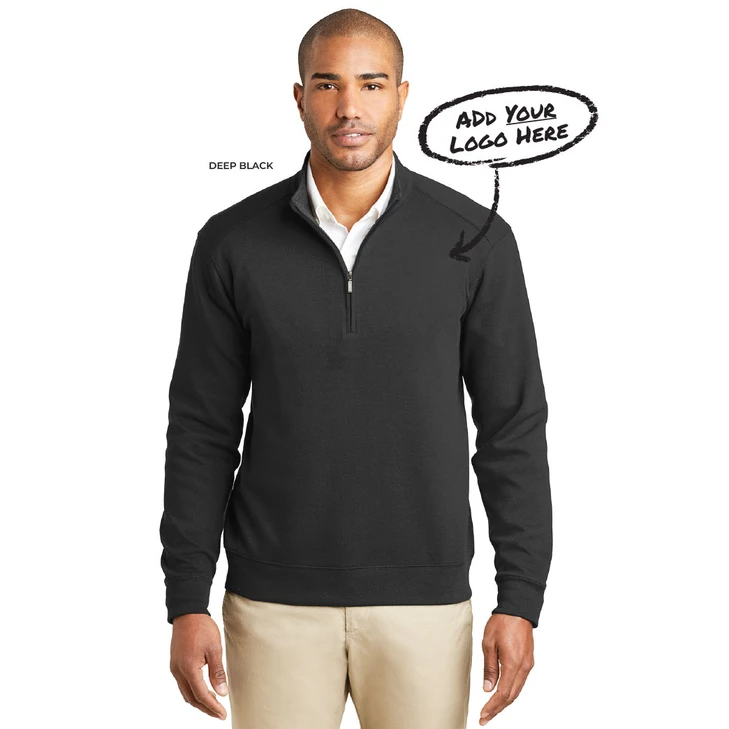 Mens Port Authority® Double-Knit Interlock 1/4-Zip (OD)