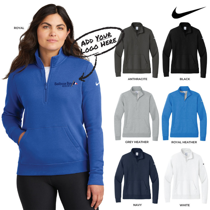 Ladies Nike® Club Fleece Sleeve Swoosh 1/2-Zip