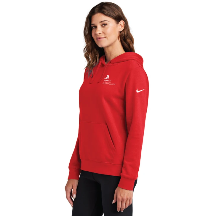 Ladies Nike® Club Fleece Sleeve Swoosh Pullover Hoodie (OD)
