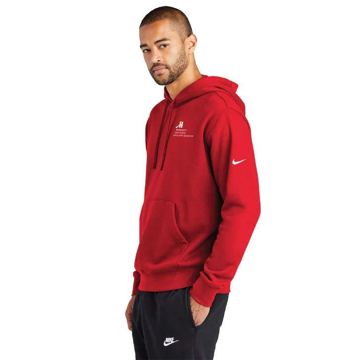 Mens Nike® Club Fleece Sleeve Swoosh Pullover Hoodie (OD)