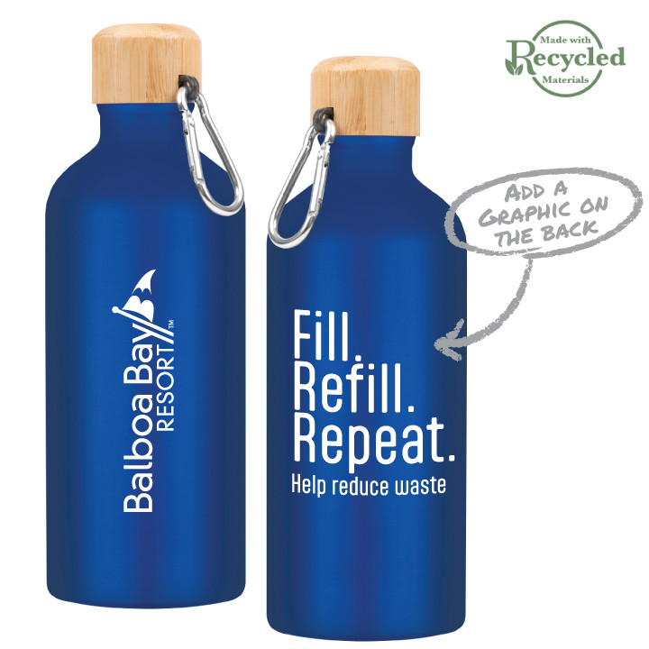 20 oz. Aluminum Bottle With Bamboo Lid (CM)