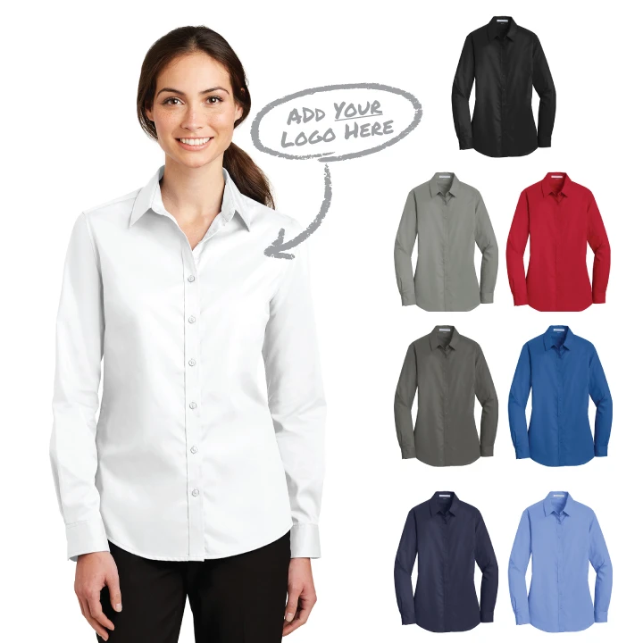 Port Authority® Women's SuperPro™ Twill Button Shirt