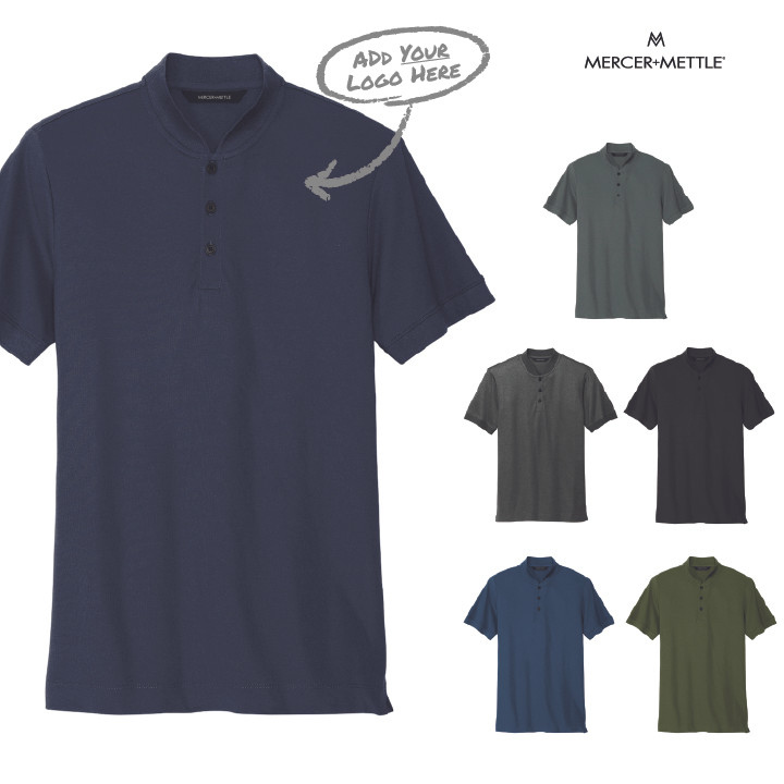 Blade Collar Stretch Pique Henley