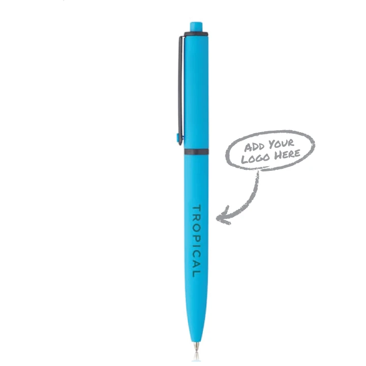 Solid Rubber Coated Plastic Ballpoint Pen