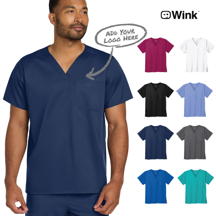 Wink® Unisex WorkFlex Chest Pocket V-Neck Top