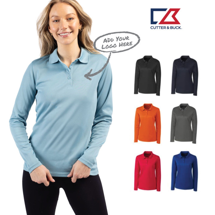 Clique Spin Eco Performance Pique Long Sleeve Womens Polo