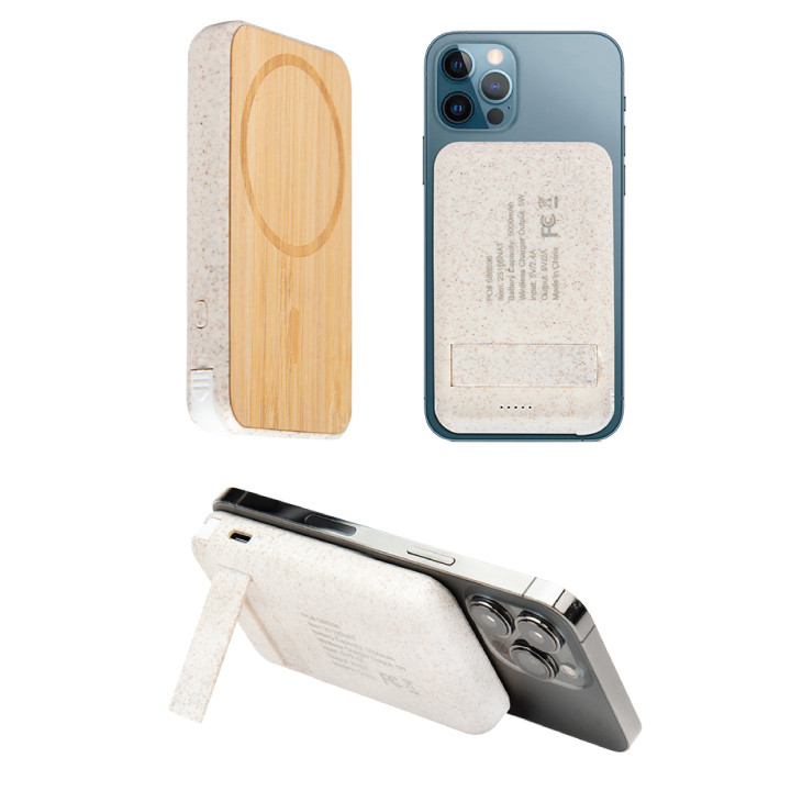 Mag Max Bamboo Wireless Charger Power Bank