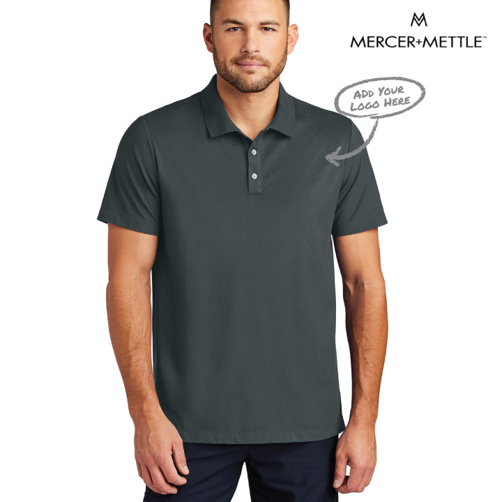 Mens Mercer+Mettle® Stretch Pique Polo (Pacifica)