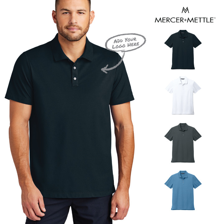 Mens Mercer+Mettle® Stretch Pique Polo (Pacifica)
