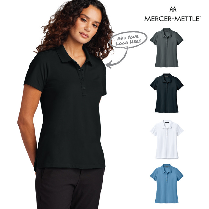 Ladies Mercer+Mettle® Stretch Pique Polo (Pacifica)