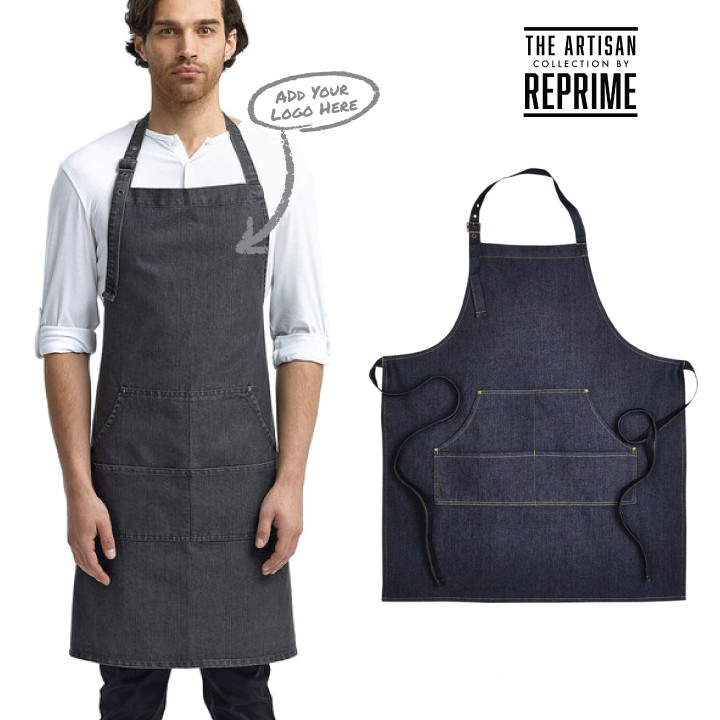 Unisex Jeans Stitch Denim Bib Apron