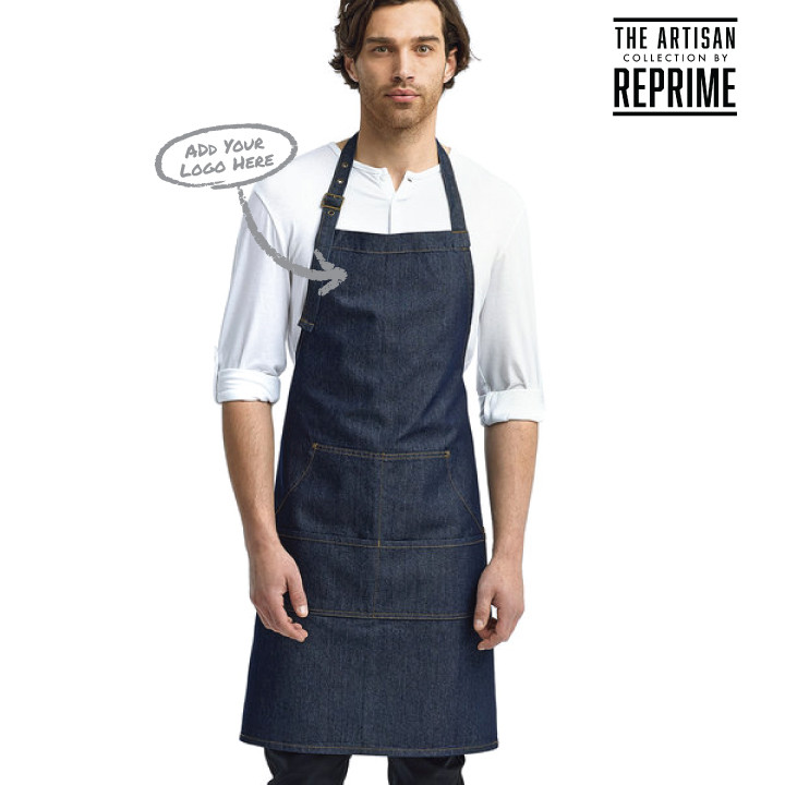 Unisex Jeans Stitch Denim Bib Apron