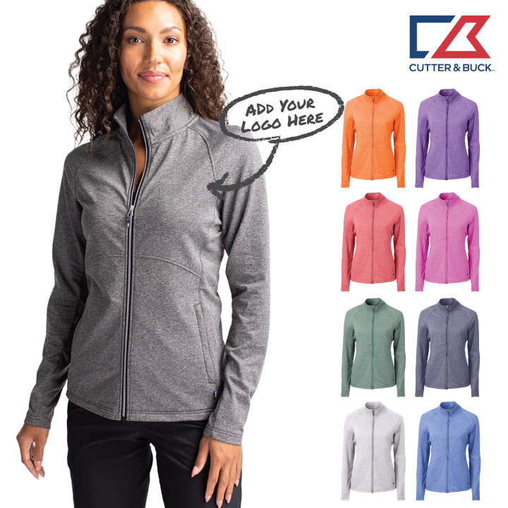 Cutter & Buck Adapt Eco Knit Heather Recycled Womens Full Zip
