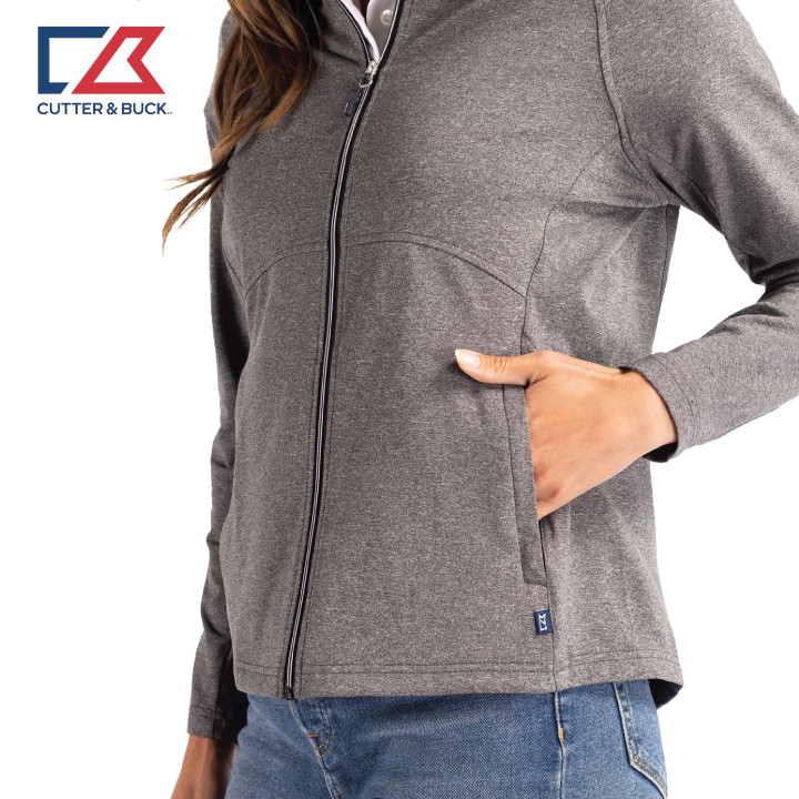 Cutter & Buck Adapt Eco Knit Heather Recycled Womens Full Zip