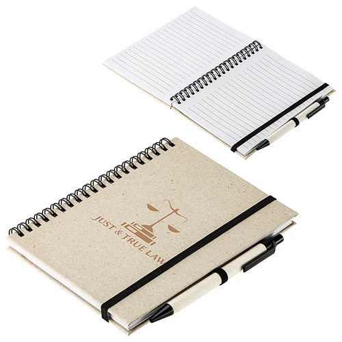 Prairie Fragrant Grass Recycled Spiral Notebook with Pen