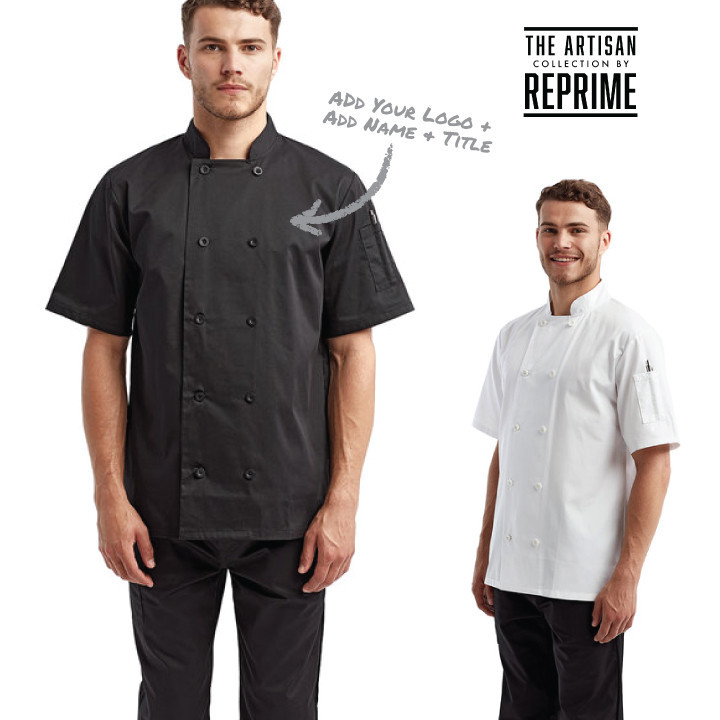 Unisex Short-Sleeve Recycled Chef's Coat (Pacifica)