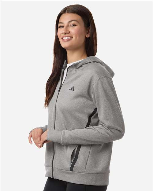 Adidas Women's Game & Go Fleece Full-Zip Hooded Sweatshirt