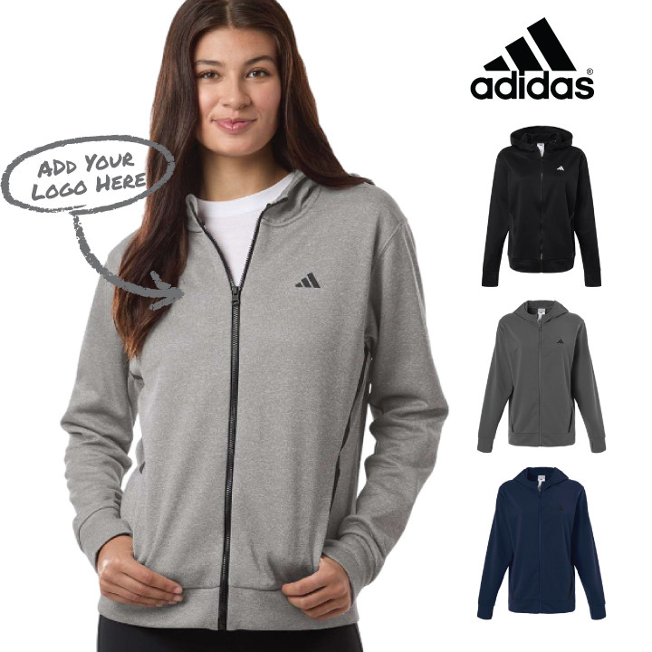Adidas Women's Game & Go Fleece Full-Zip Hooded Sweatshirt