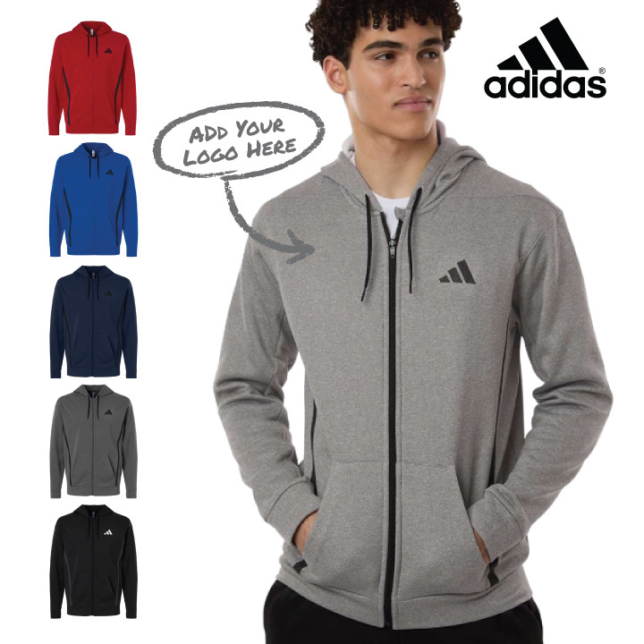 Adidas Men's Game & Go Fleece Full-Zip Hooded Sweatshirt