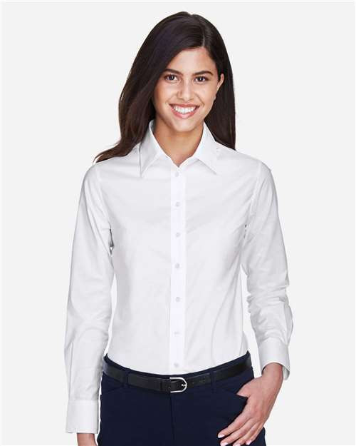 Harriton Women's Long Sleeve Oxford Dress Shirt