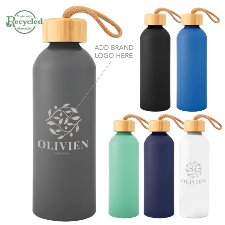 25 Oz. Blaire Recycled Aluminum Bottle With Bamboo Lid