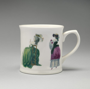 Mug featuring a carousel of fashion plate subjects.