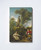 Notebook cover of a Fragonard painting depicting a man and a woman in 18th century garments in a garden decorated by trees, flowers, and a marble statue of a woman and cherub. Notebook cover of a Fragonard painting depicting a man and a woman in 18th century garments in a garden decorated by trees, flowers, and a marble statue of a woman and cherub.