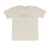 short-sleeved ecru t-shirt with Frick written across the front