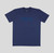 short-sleeved cobalt t-shirt with Frick written across the front