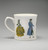 Mug featuring a carousel of fashion plate subjects.