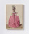 Back cover of notebook featuring the back of a lady wearing a pink dress.