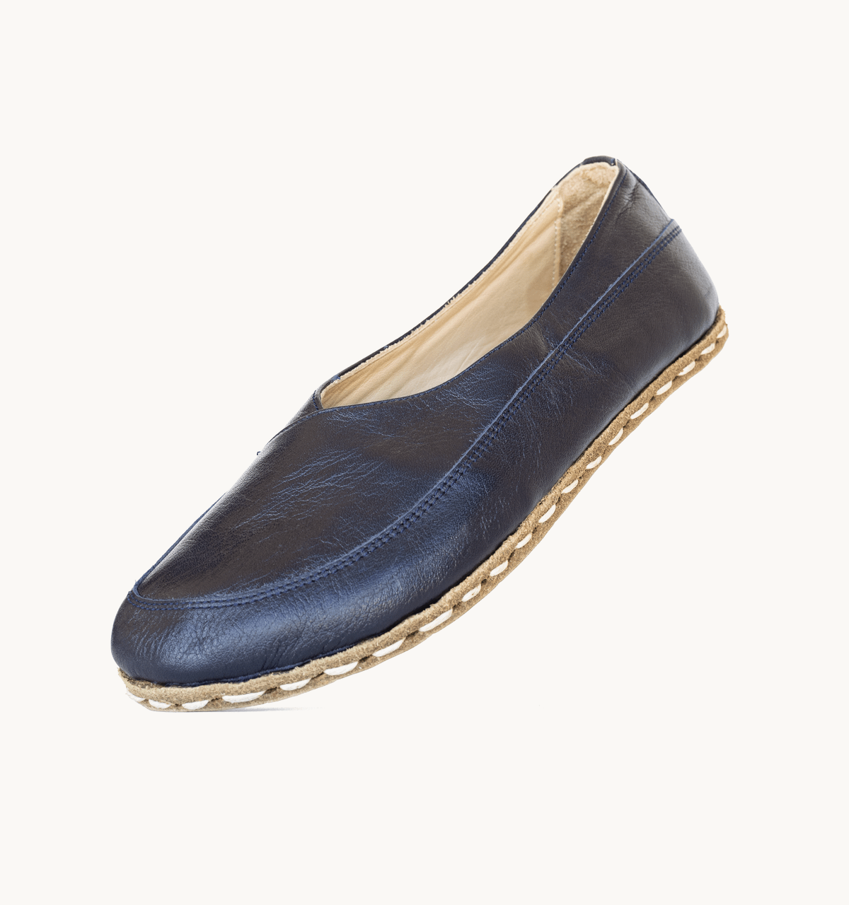 Indigo Barefoot Leather Flat | Copper Rivet
