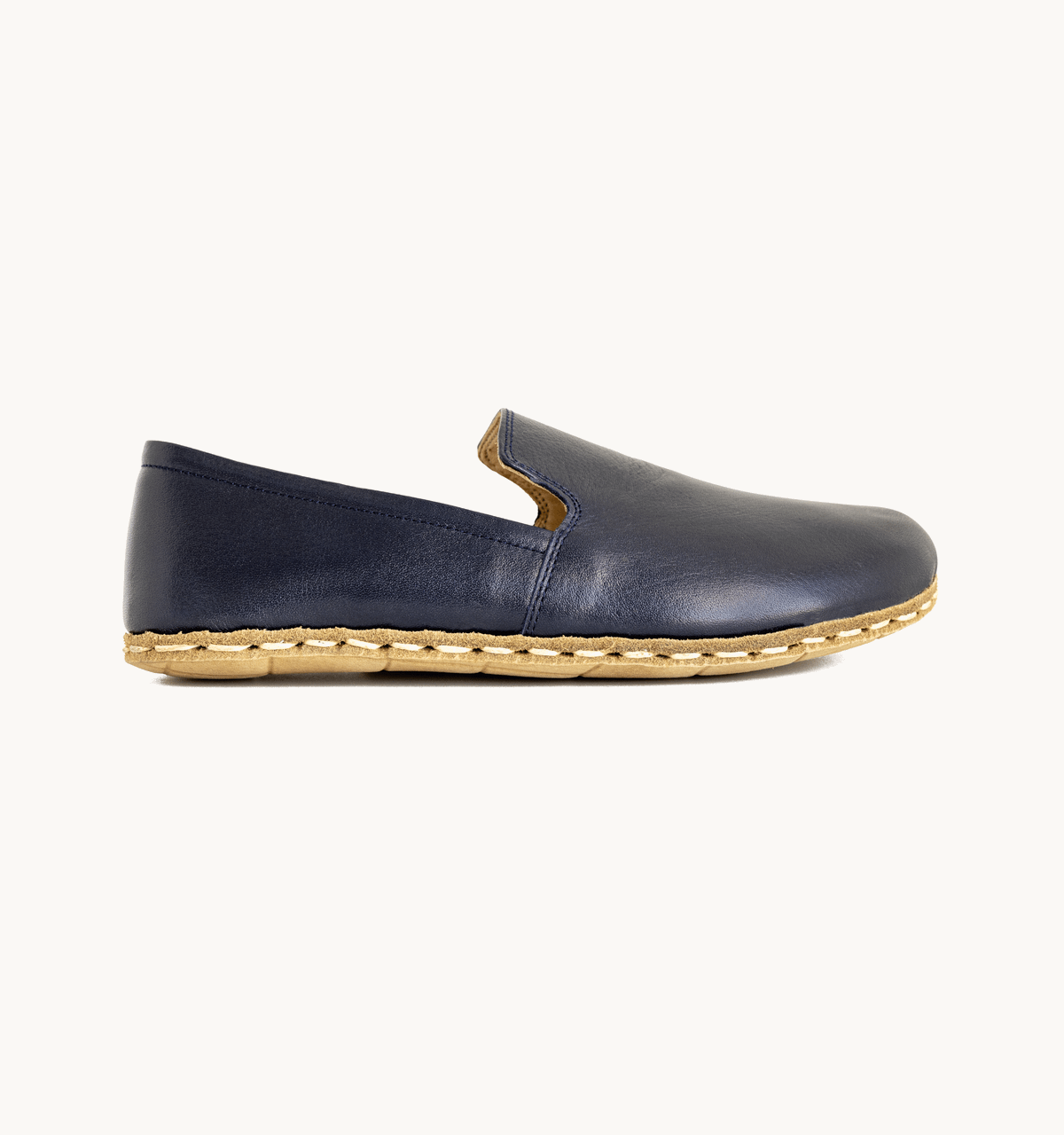 Indigo Barefoot Leather Loafer with Grounding Rivet