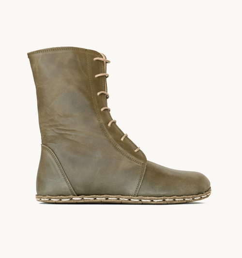 Olive Crazy Barefoot Leather Women's Boot