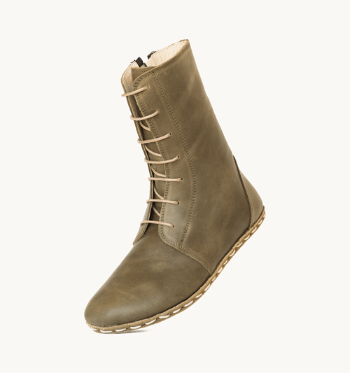 Olive Crazy Barefoot Leather Women's Boot