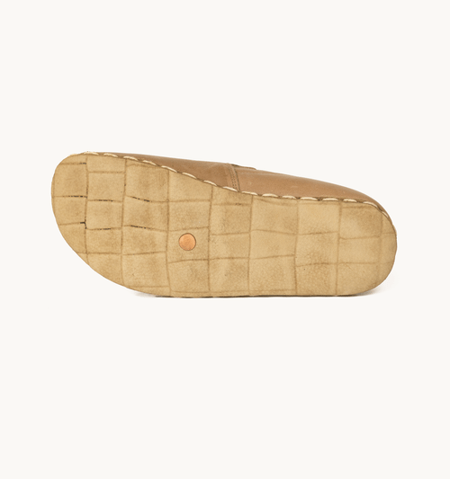 Sand Barefoot Leather Loafer – Copper Grounding Rivet