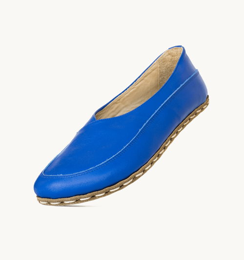 Azure Barefoot Leather Flat with Copper Rivet