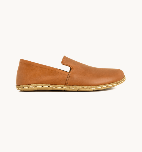 Umber Barefoot Leather Loafer – Wide Toe Grounding