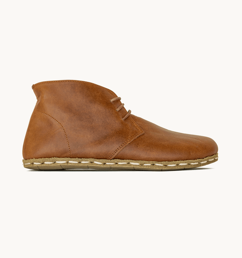 Umber Barefoot Leather Chukka Boot | Wide Toe Zero-Drop