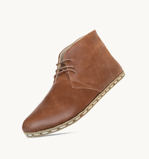 Umber Barefoot Leather Chukka Boot | Wide Toe Zero-Drop
