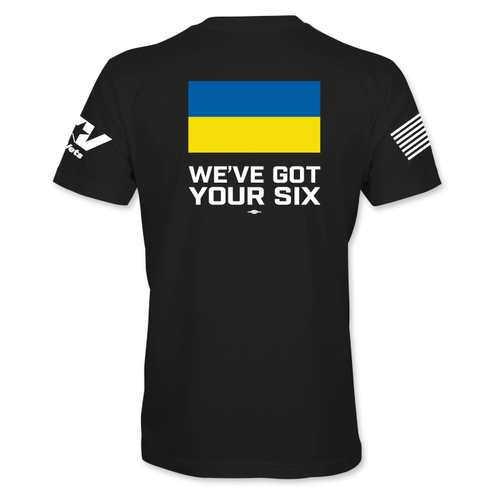 Ukraine: We've Got Your Six (Unisex Black Tee)