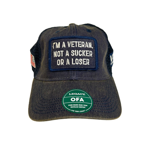 I'm A Veteran, Not A Sucker Or A Loser (Navy Trucker Cap)