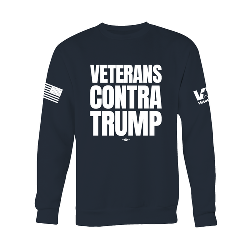 Veterans Contra Trump (Navy Crewneck Sweatshirt)