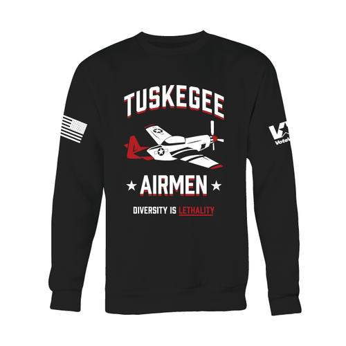 "Diversity is Lethality" Tuskegee Airmen (Navy Crewneck Sweatshirt)