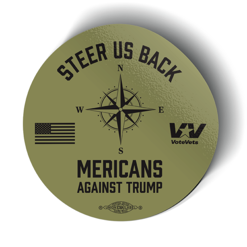 Mericans Against Trump - Steer Us Back Stickers (5 Pack)