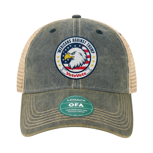 'Mericans Against Trump - Badge (Navy/Khaki Trucker Cap)