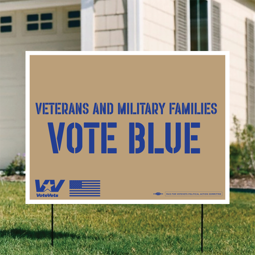 Veterans And Military Families Vote Blue Yard Sign