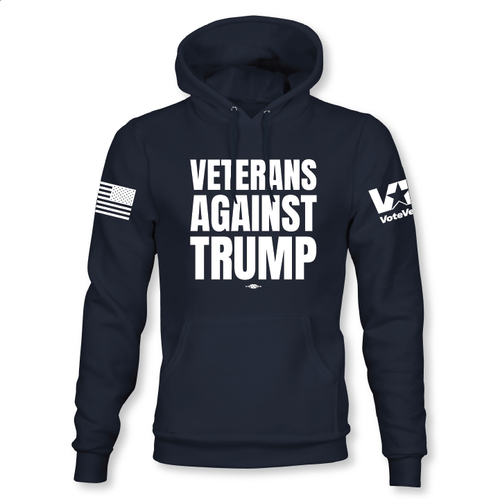 Veterans Against Trump (Navy Pullover Hoodie)