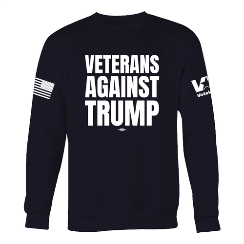 Veterans Against Trump (Navy Crewneck Sweatshirt)